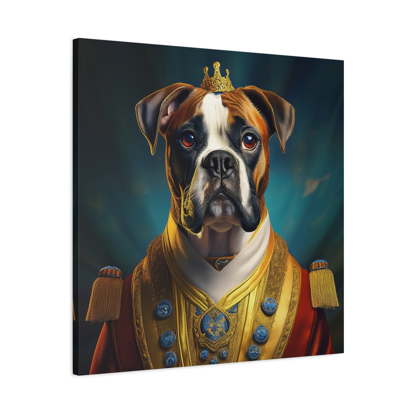 Boxer Renaissance Pet Portrait  on Canvas, wall art, wall print, dog portrait, dog art