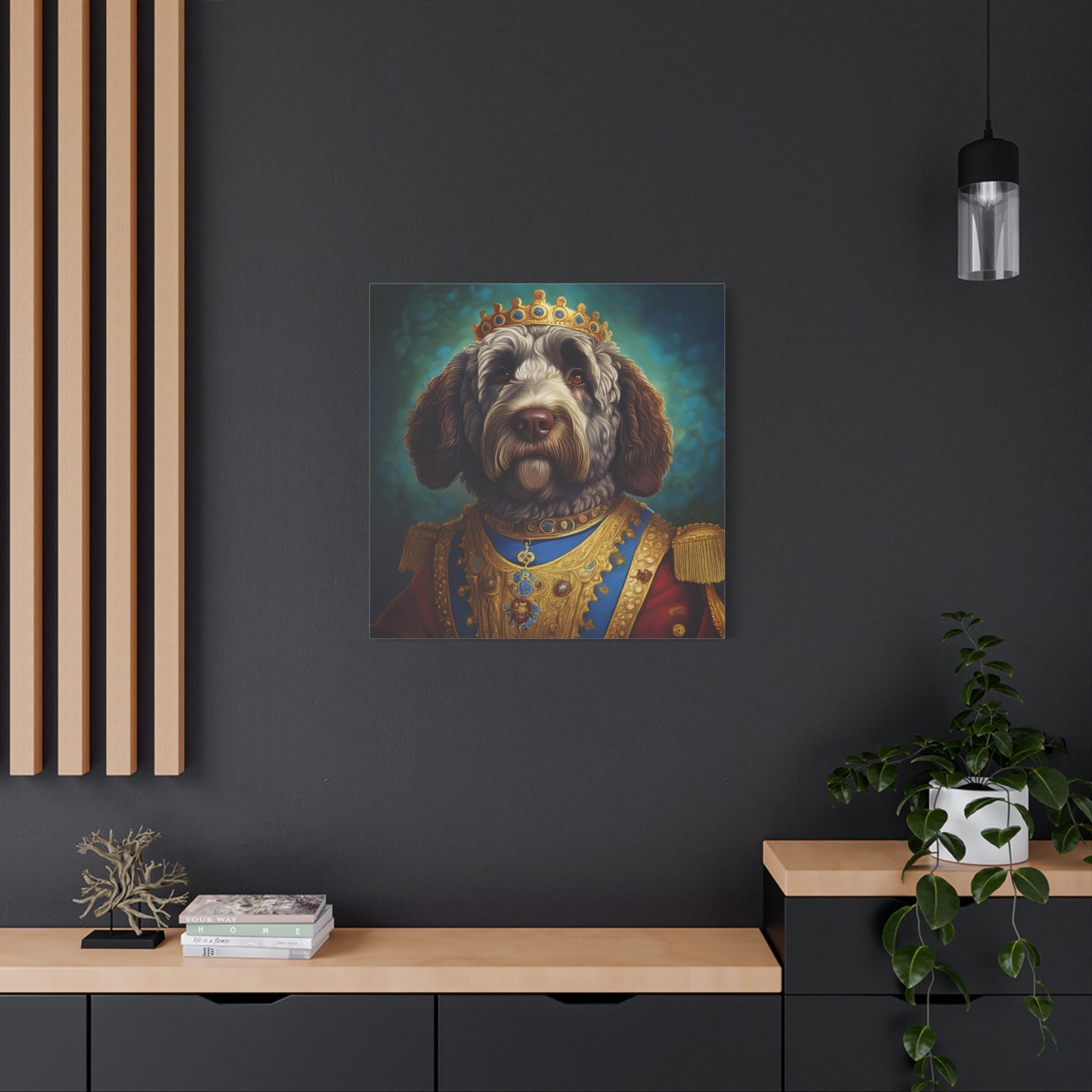 Portuguese Water Dog Renaissance Pet Portrait on Canvas | wall art | wall print