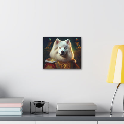 Regal Samoyed Canvas Art, Pet Wall Decor, Dog Portrait, Unique Home Decor, Animal Lover Gift, Noble Canine Wall Art