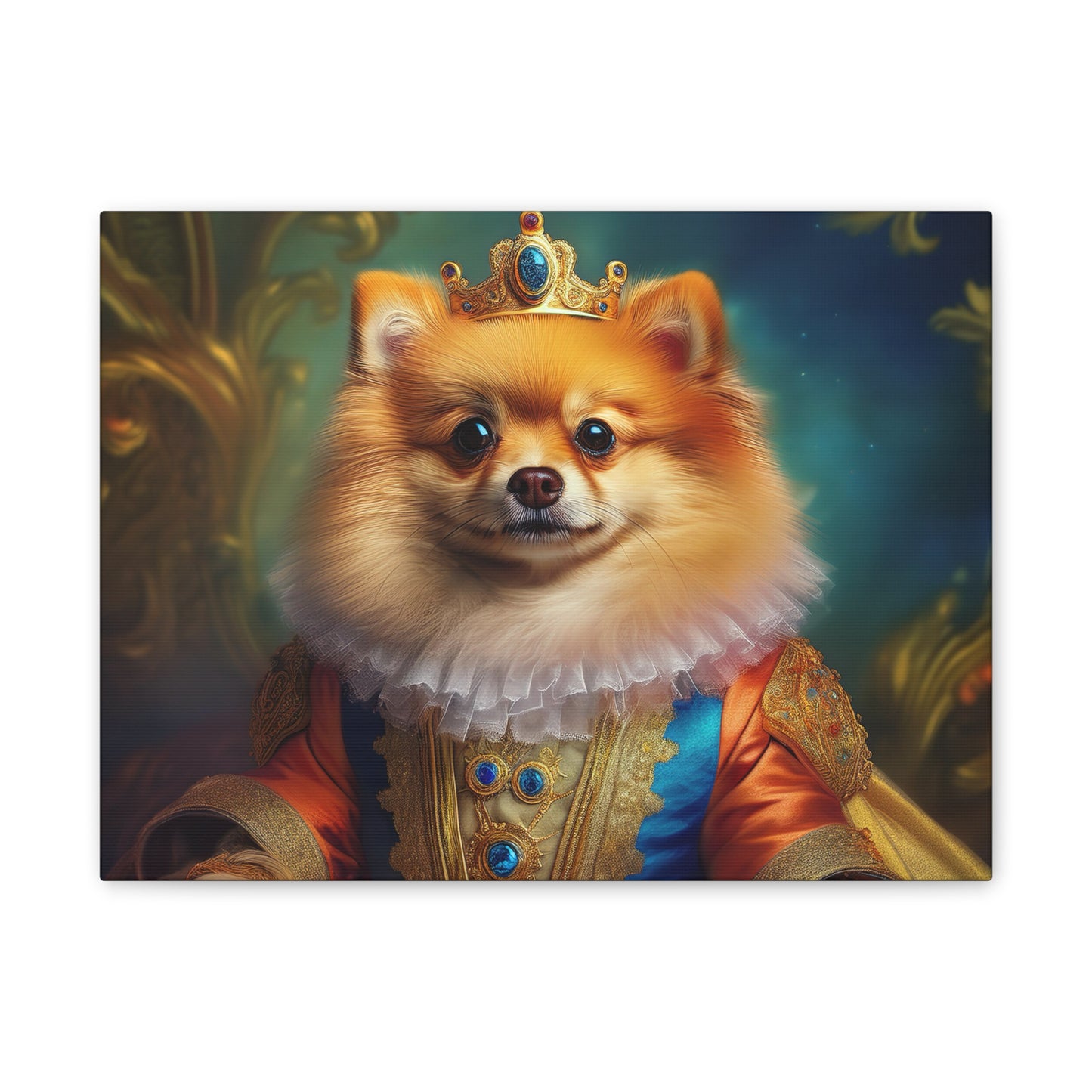 Pomeranian Renaissance Pet Portrait Canvas Print