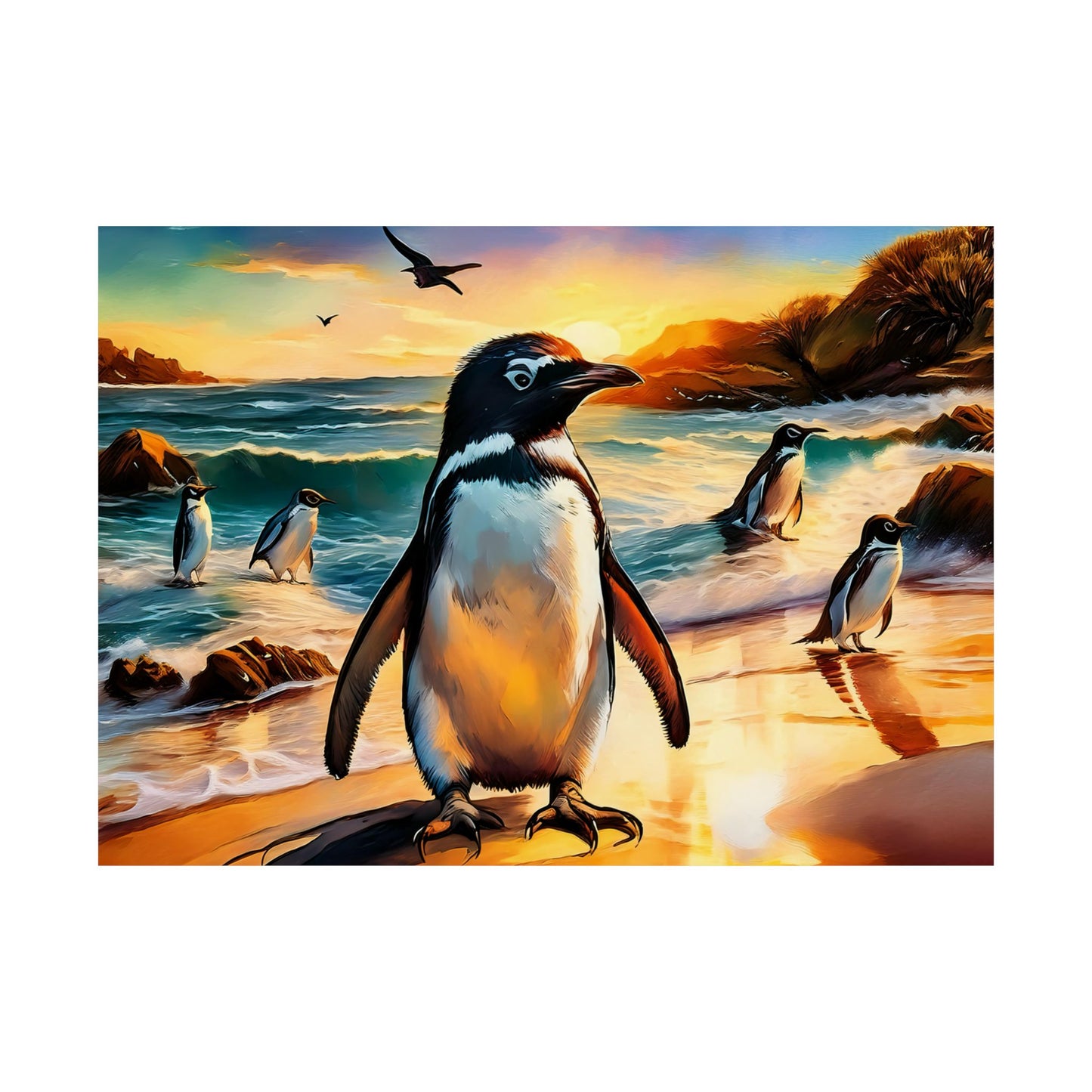 Phillip Island Little Penguins Australia Wall Art | Vibrant Wall Print | Unique Painting Print | Style 3 | Wall Art | Wall Print