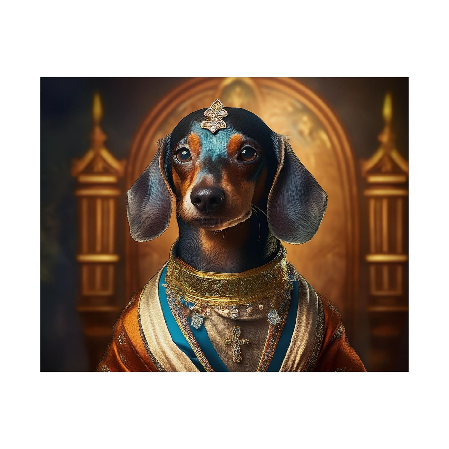 Dachshund Dog Renaissance Pet Portrait Print | Wall Art | Wall Print | Dog Art