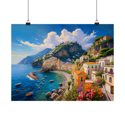 Amalfi Coast Italy Coastal Print | Style 2 | Wall Art | Wall Print