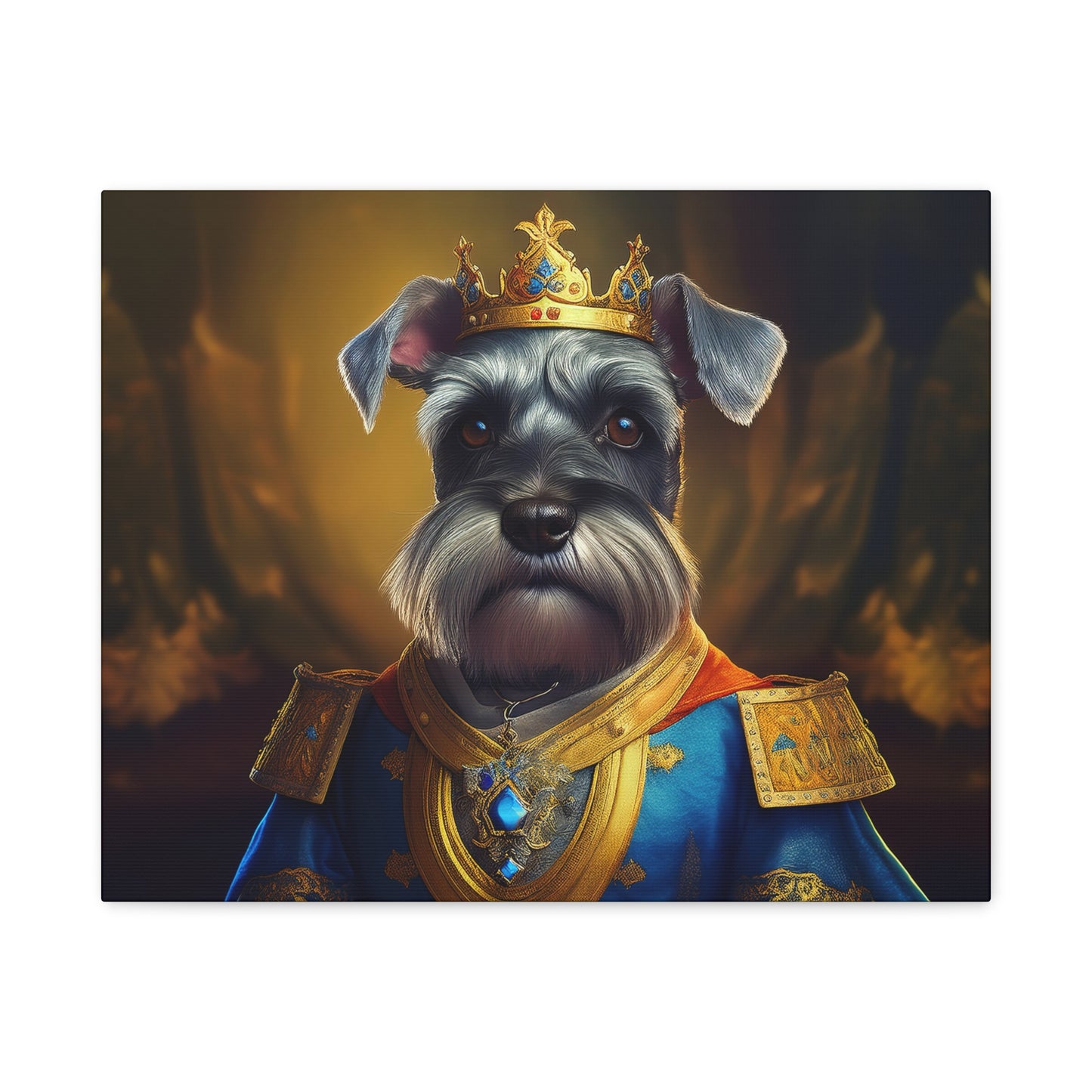 Miniature Schnauzer Renaissance Pet Portrait on Canvas | wall art | wall print | dog art