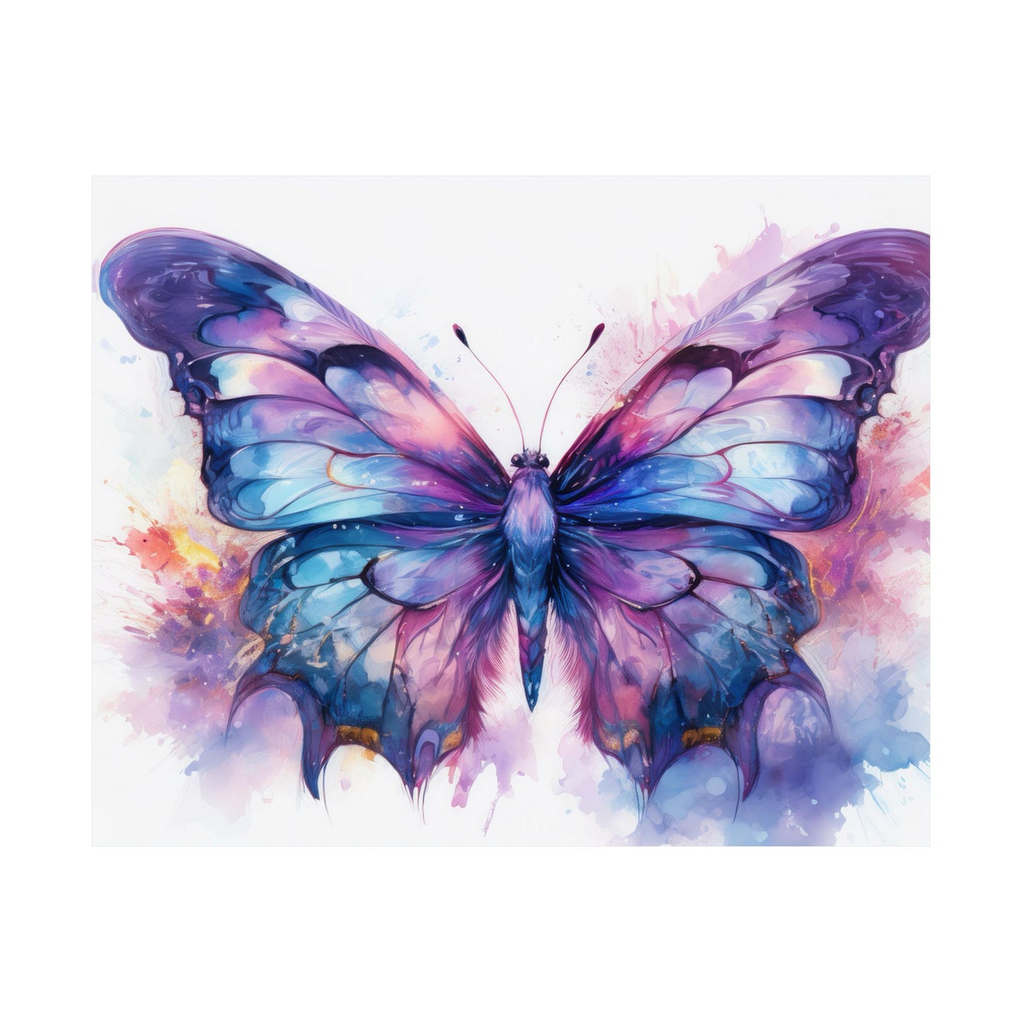 Blue & Purple Butterfly Alcohol Ink Wall Art | Butterfly wall art | Wall Art | Wall Print