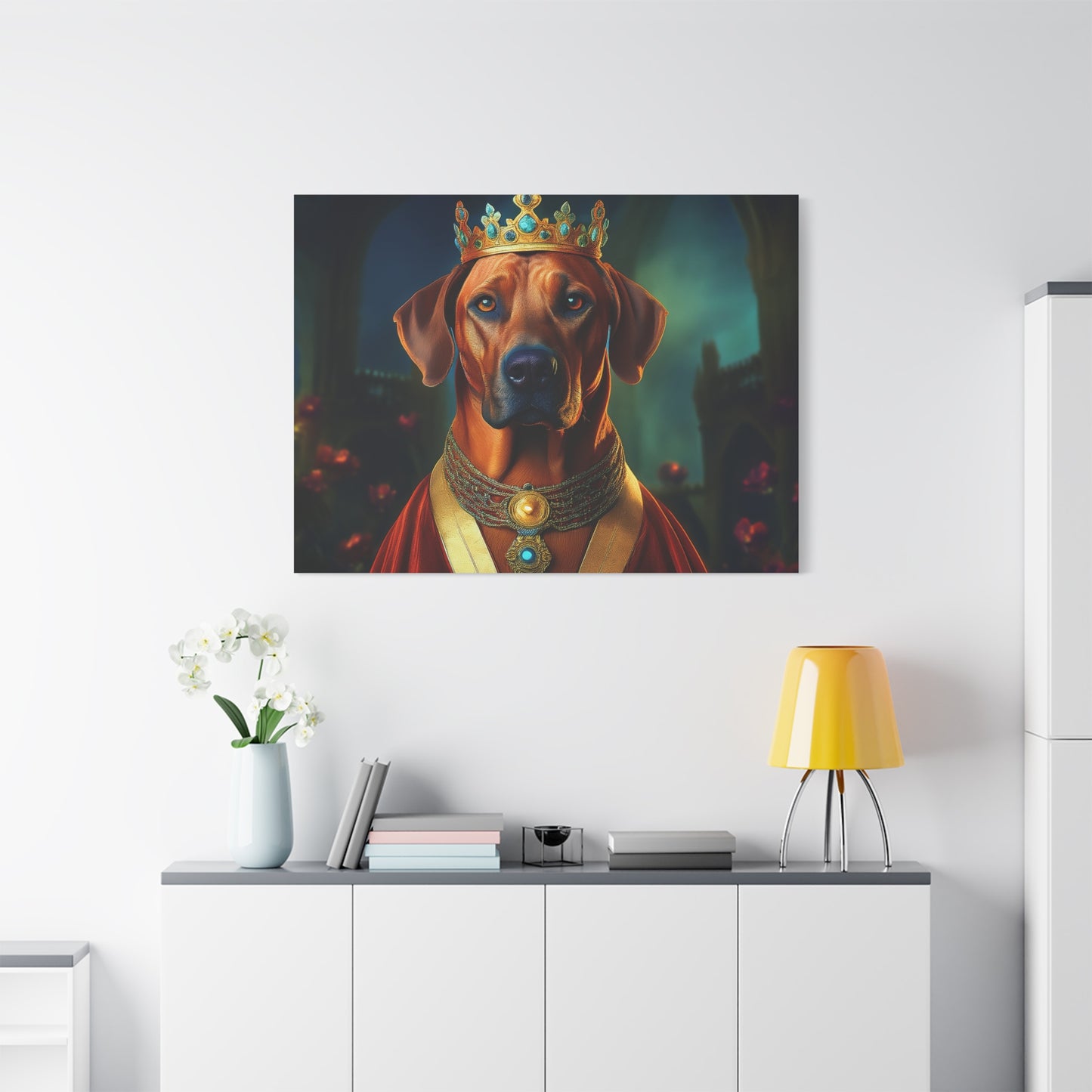 Rhodesian Ridgeback Renaissance Pet Portrait  on Canvas, wall art, wall print, dog portrait, dog art