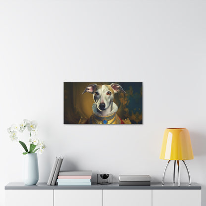 Whippet Pet Portrait Renaissance Print - Canvas, wall art, wall print, dog portrait, dog art