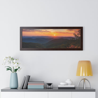 Sunset over Blue Ridge Mountains Fall Landscape Framed Print