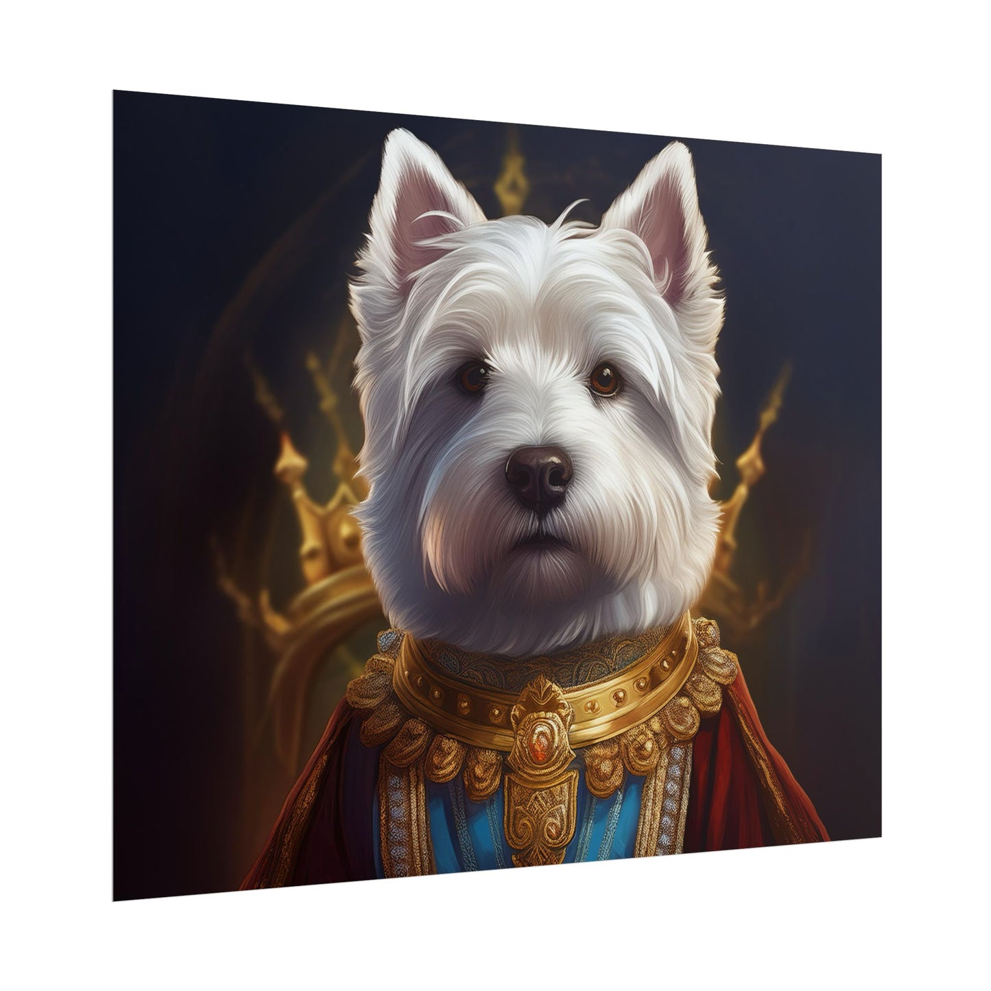West Highland White Terrier Dog Renaissance Pet Portrait Print, West Highland White Terrier Art Print, Dog Wall Art, Wall Print, Wall Art