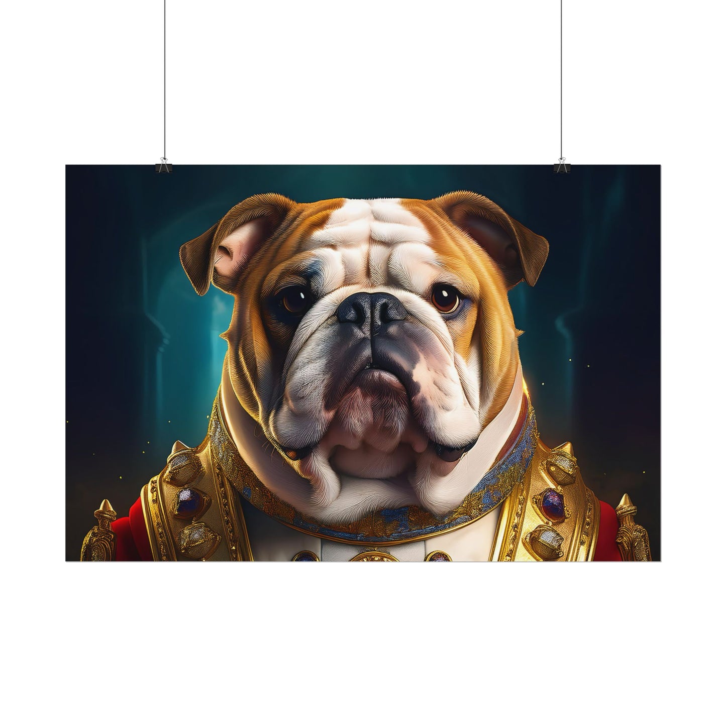 English Bulldog Renaissance  Dog Pet Portrait Print | Wall Art | Wall Print