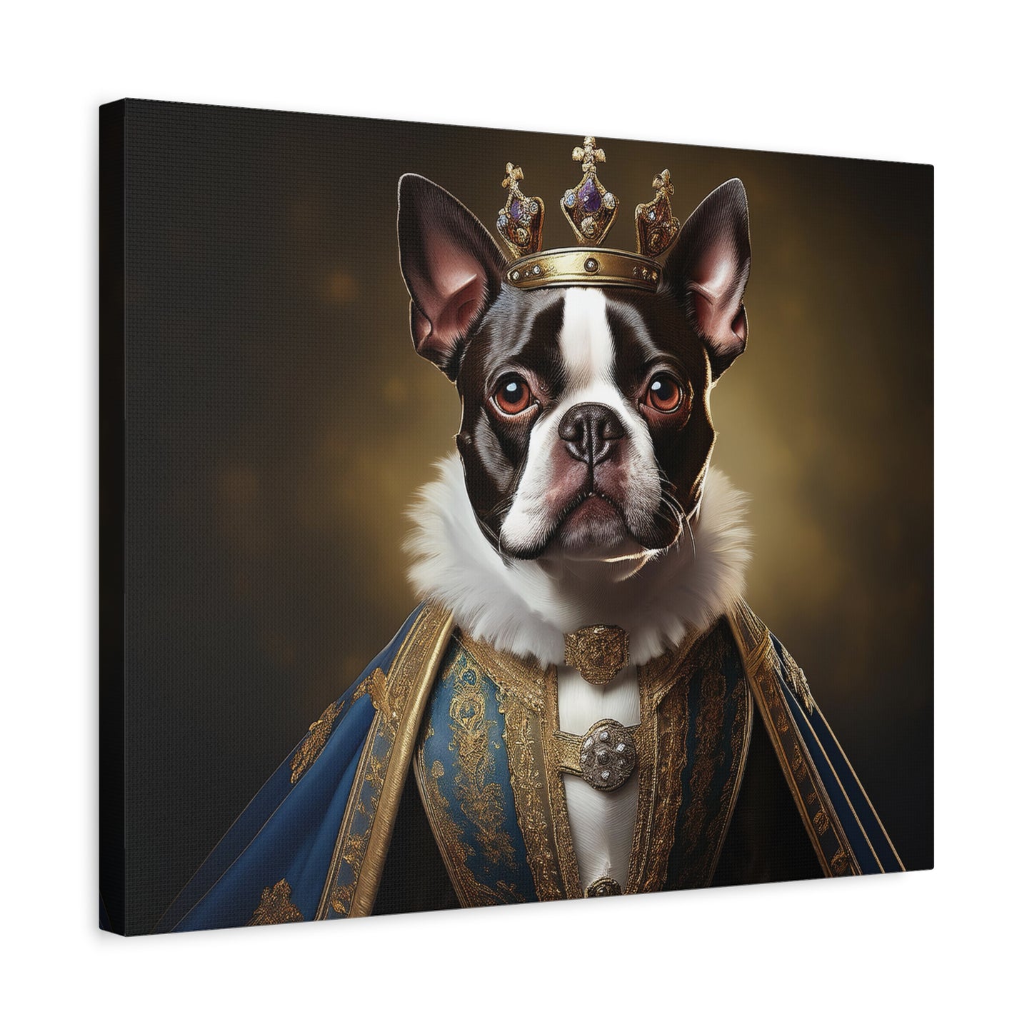 Boston Terrier Renaissance Pet Portrait on Canvas, wall print, wall art, dog portrait, dog art