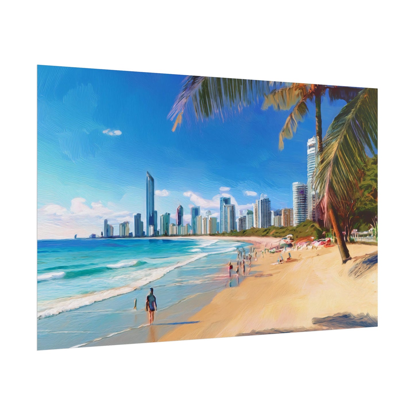 Surfers Paradise Beach Australia Coastal Print | Style 1 | Wall Art | Wall Print