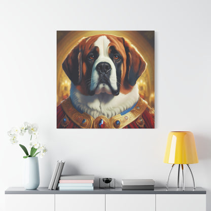 St Bernard Renaissance Portrait - Premium Canvas Wall Art, Dog Portrait, Unique Wall Print