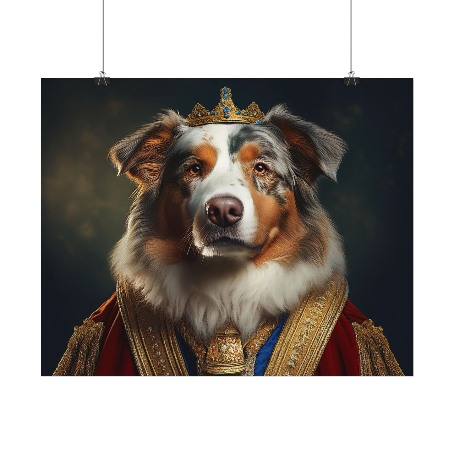 Australian Shepherd Dog Renaissance Pet Portrait Print | Wall Art | Wall Print
