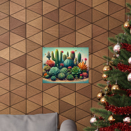 Abstract Cacti and Succulent Desert Garden Color Print | Wall Art | Wall Print