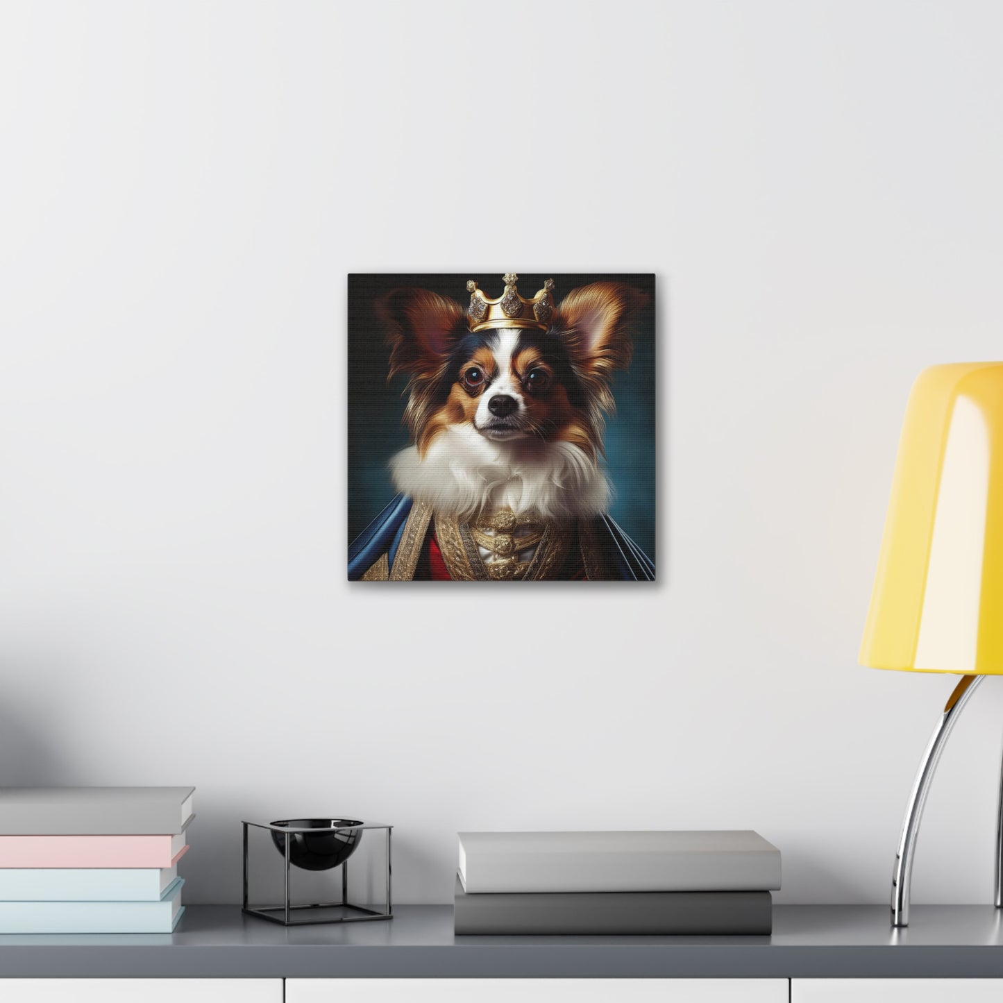Papillon Pet Portrait Renaissance on Canvas, wall art, wall print, dog portrait, dog art
