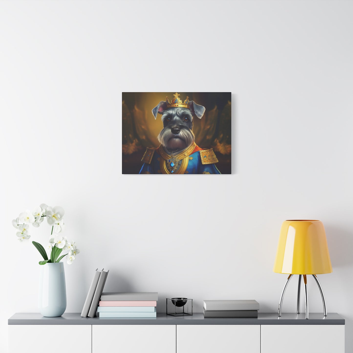 Miniature Schnauzer Renaissance Pet Portrait on Canvas | wall art | wall print | dog art