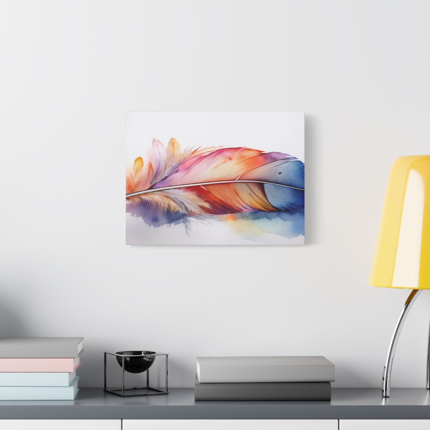 Rainbow Feather Watercolor Canvas Print - 3 | Elegant Wall Art & Prints | Unique Home Decor | Wall Print | Wall Art