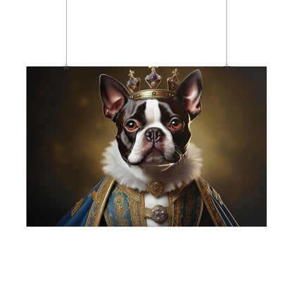 Boston Terrier Renaissance Dog Portrait Art Print, Wall Decor Gift, Animal Lover Home Decor, Dog Wall Art