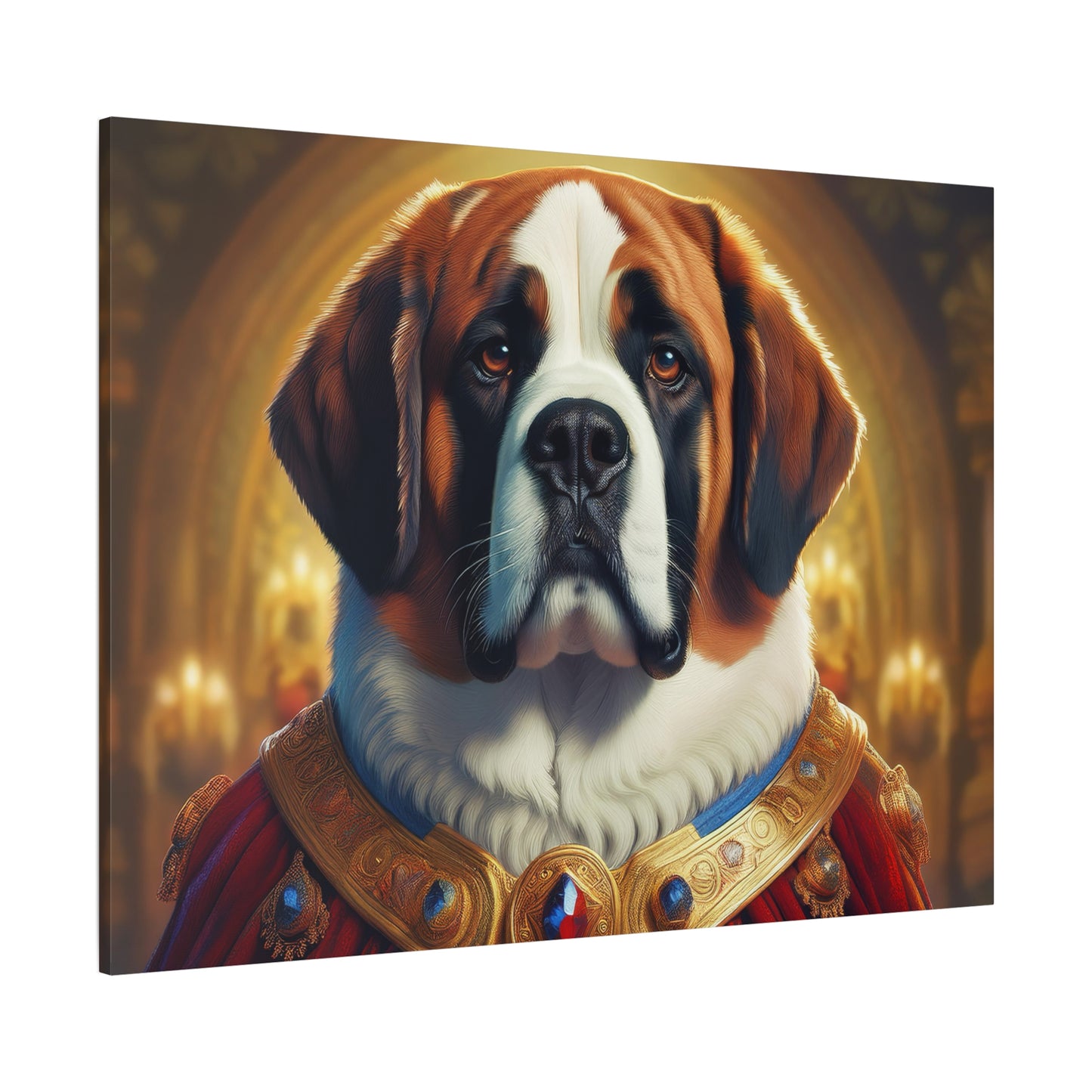 St Bernard Renaissance Portrait - Premium Canvas Wall Art, Dog Portrait, Unique Wall Print