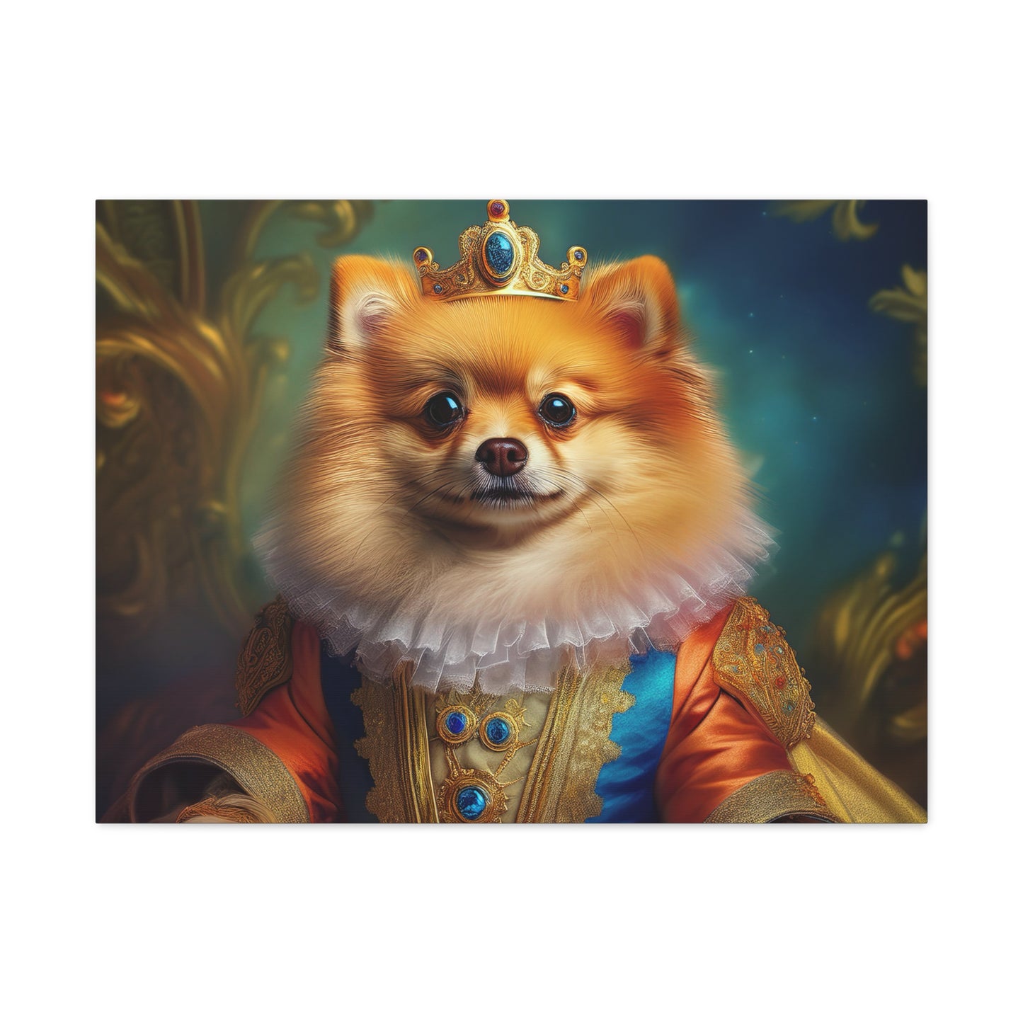 Pomeranian  Renaissance  Pet Portrait - Canvas - dog art, dog portait, wall art, wall print
