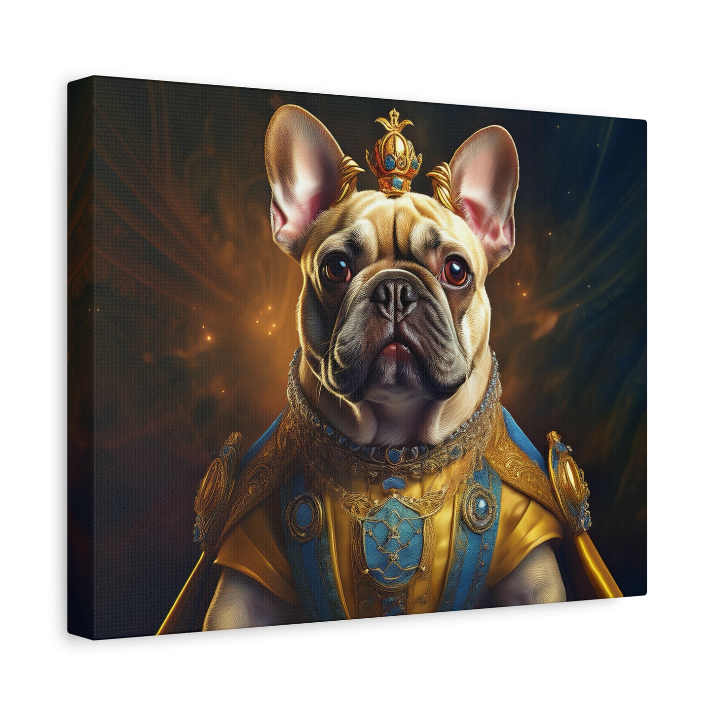 French Bulldog Renaissance Pet Portrait on Canvas | Wall Print | Wall Art | Dog Art