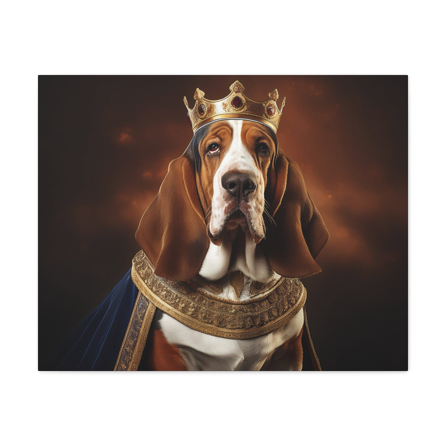 Bassett Hound Renaissance Pet Portrait on Canvas | Wall art | wall print | Dog Art