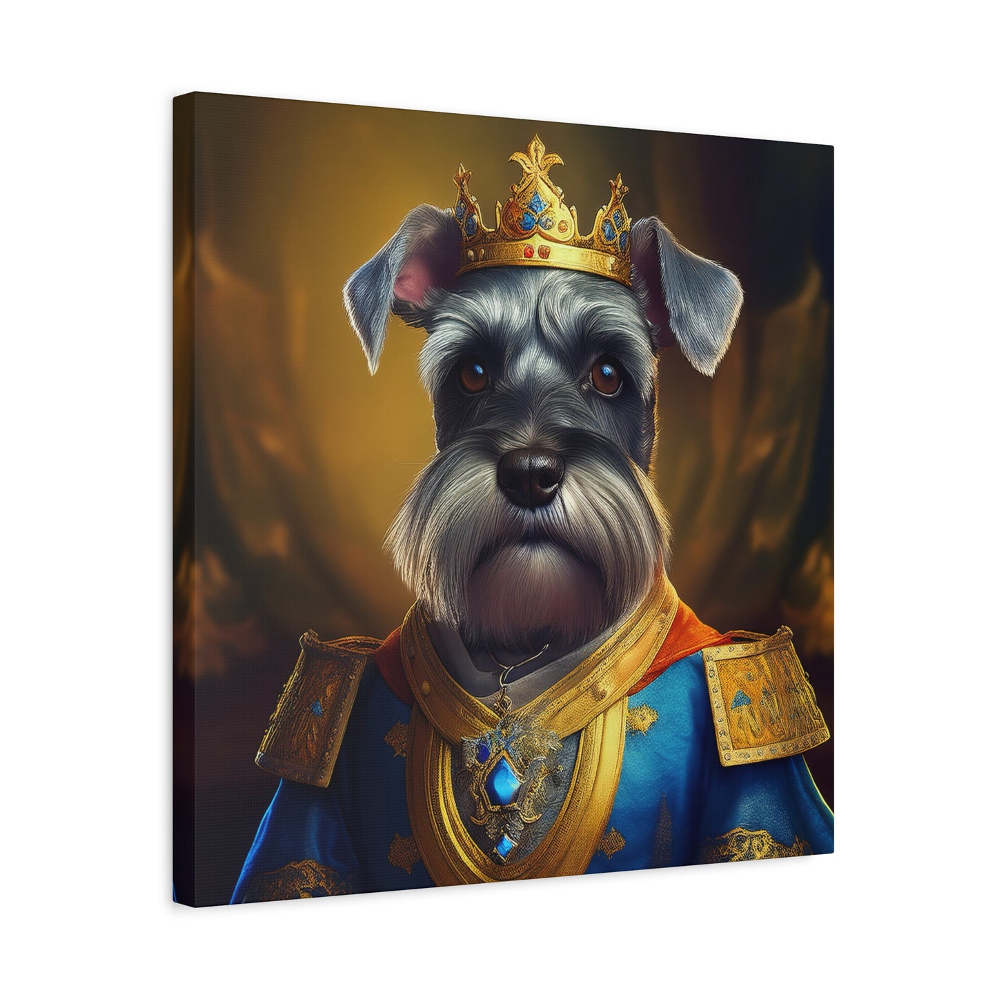 Miniature Schnauzer Renaissance Pet Portrait on Canvas | wall art | wall print | dog art