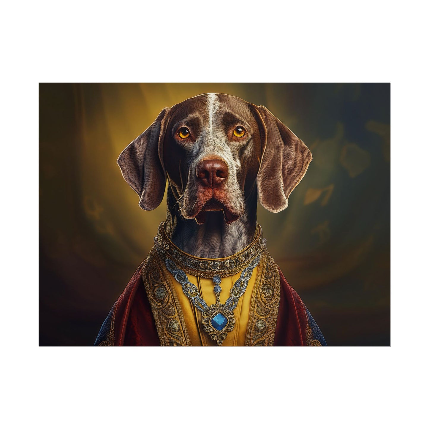 German Shorthaired Pointer Dog Renaissance Pet Portrait, Art Print, Animal Lover gift, Dog Wall Art, wall prints, wall art