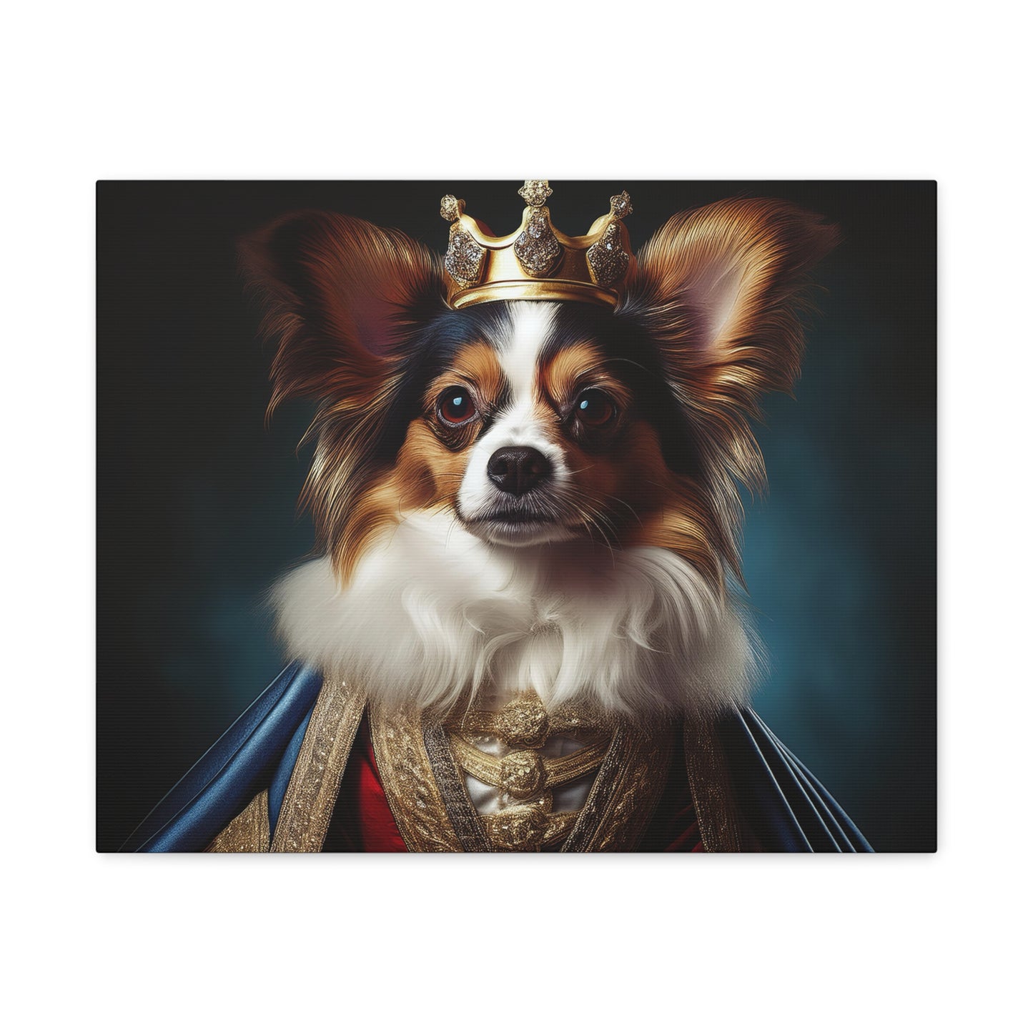 Papillon Pet Portrait Renaissance on Canvas, wall art, wall print, dog portrait, dog art