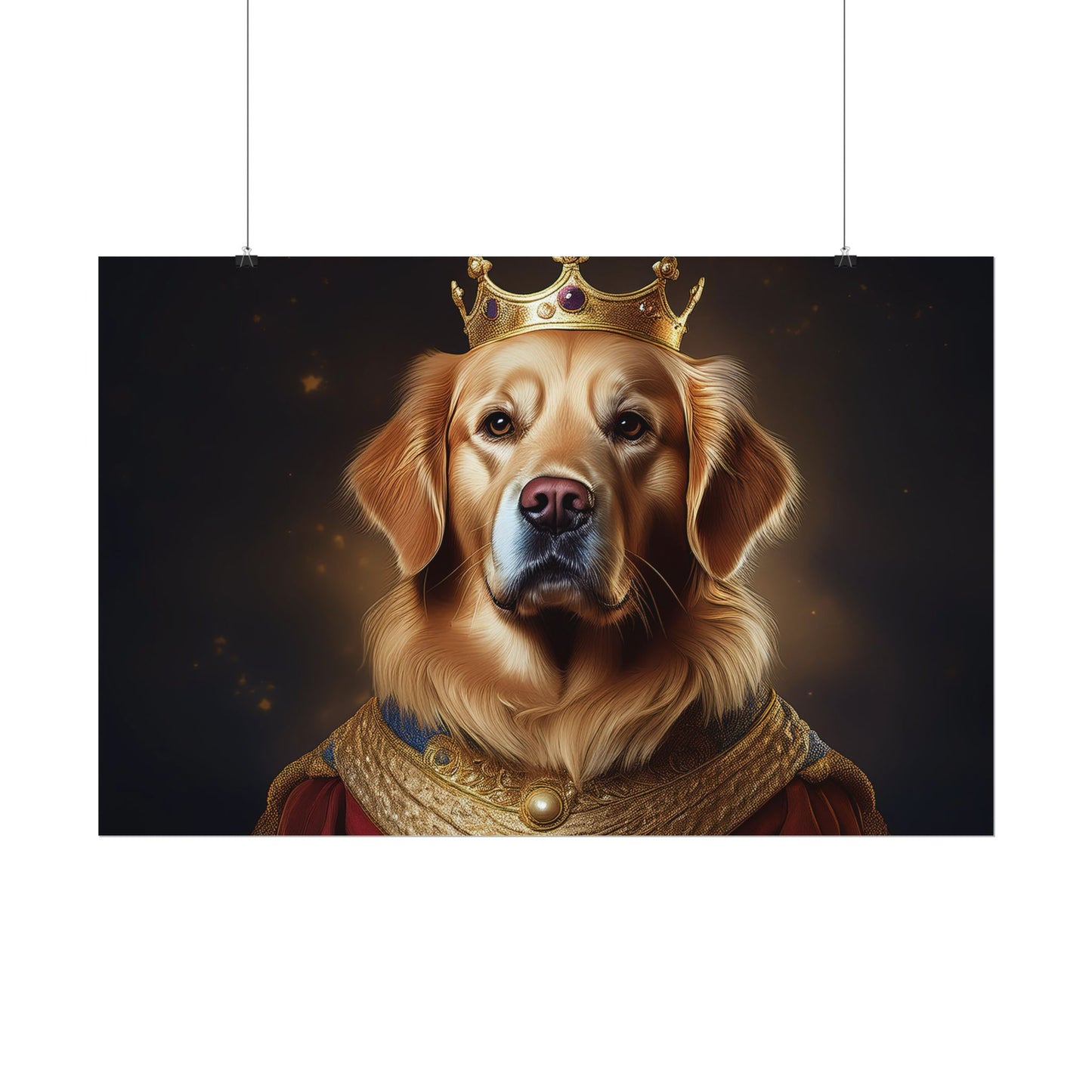 Golden Retriever Renaissance Dog Portrait  Art Print, Wall Decor Gift, Animal Lover Home Decor, Dog Wall Art