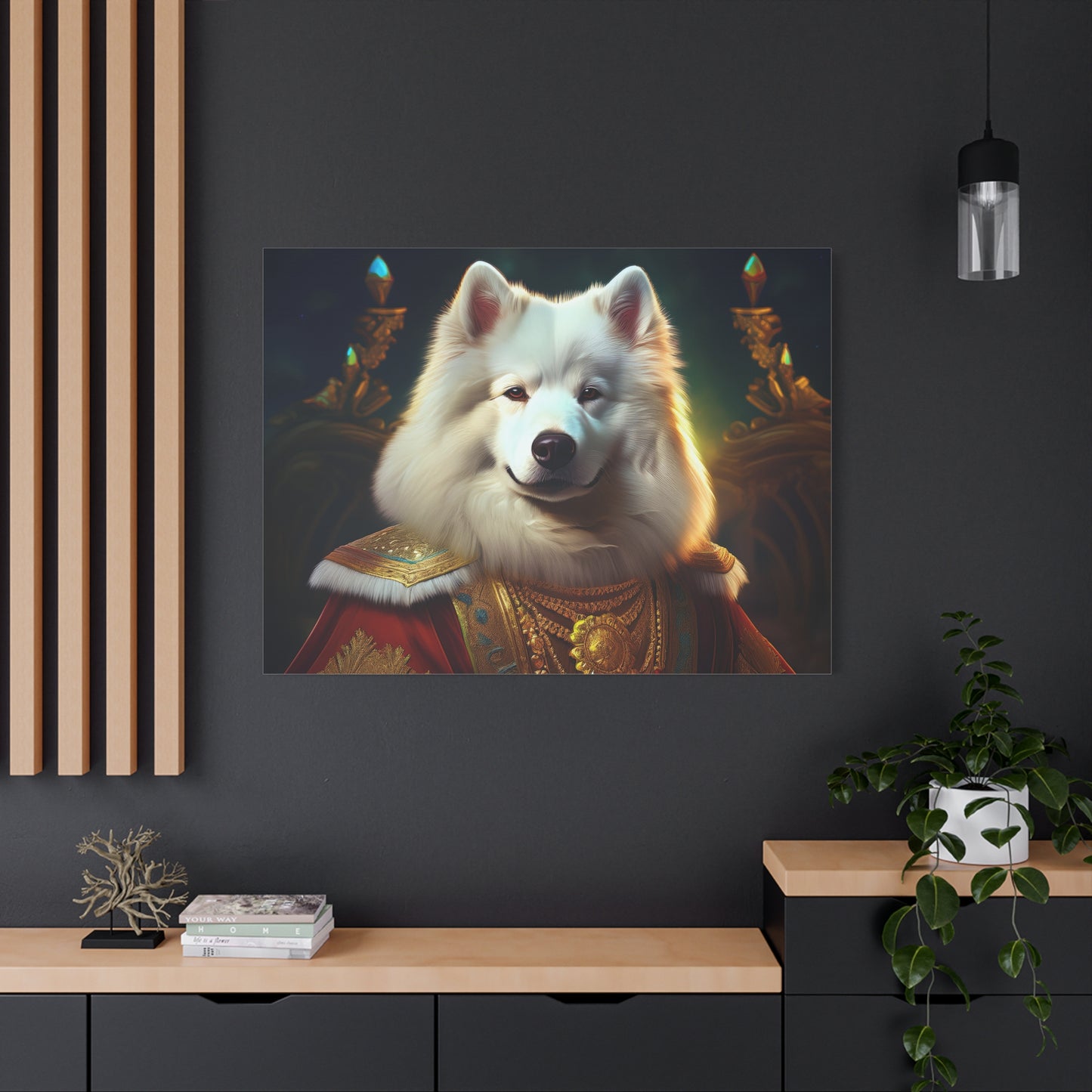 Samoyed Renaissance Pet Portrait on Canvas, wall art, wall print, dog portrait, dog art