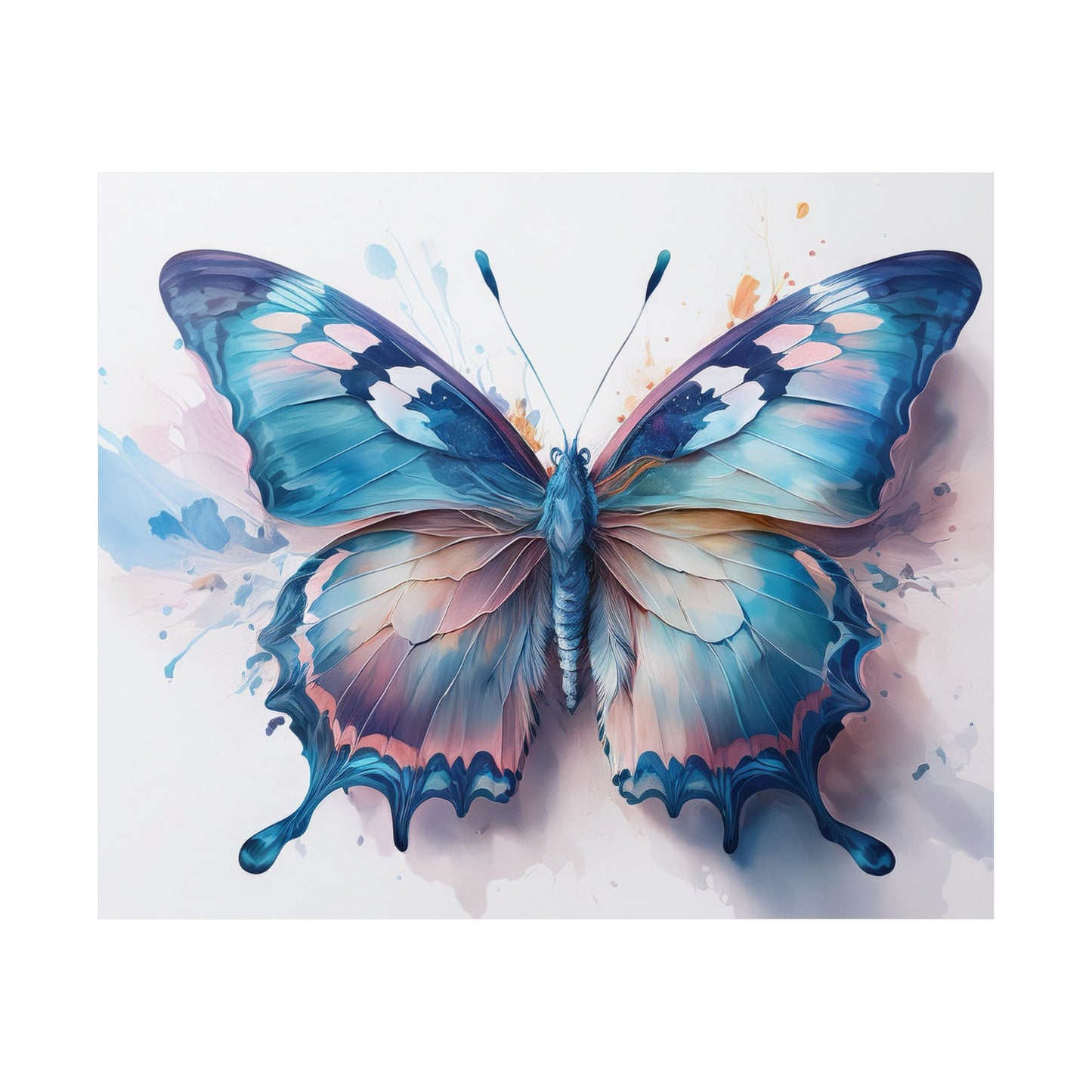 Teal, Blue & Pink Butterfly Alcohol Ink Wall Art |  Butterfly wall art | Wall Art | Wall Print