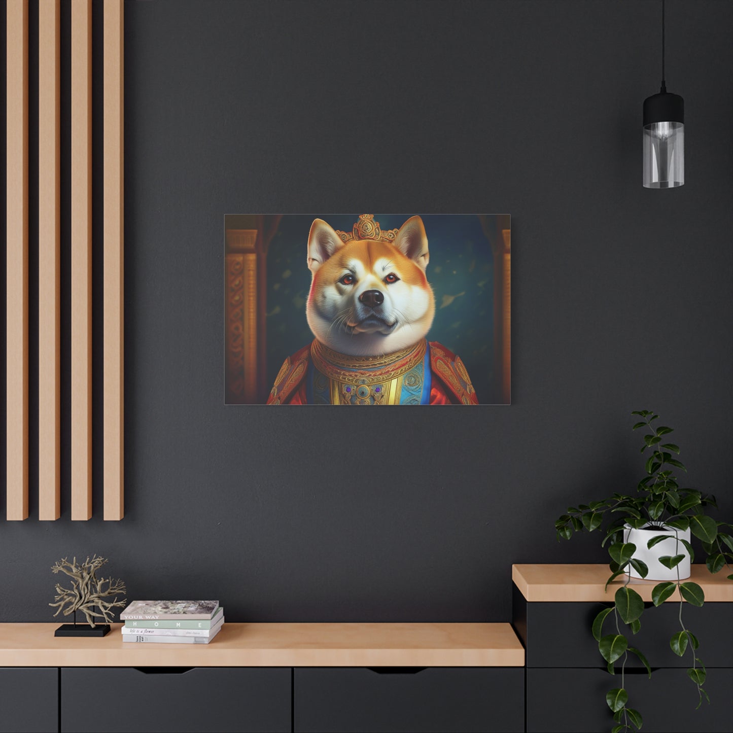 Shiba Renaissance Pet Portrait on Canvas, wall art, wall print, dog portrait, dog art