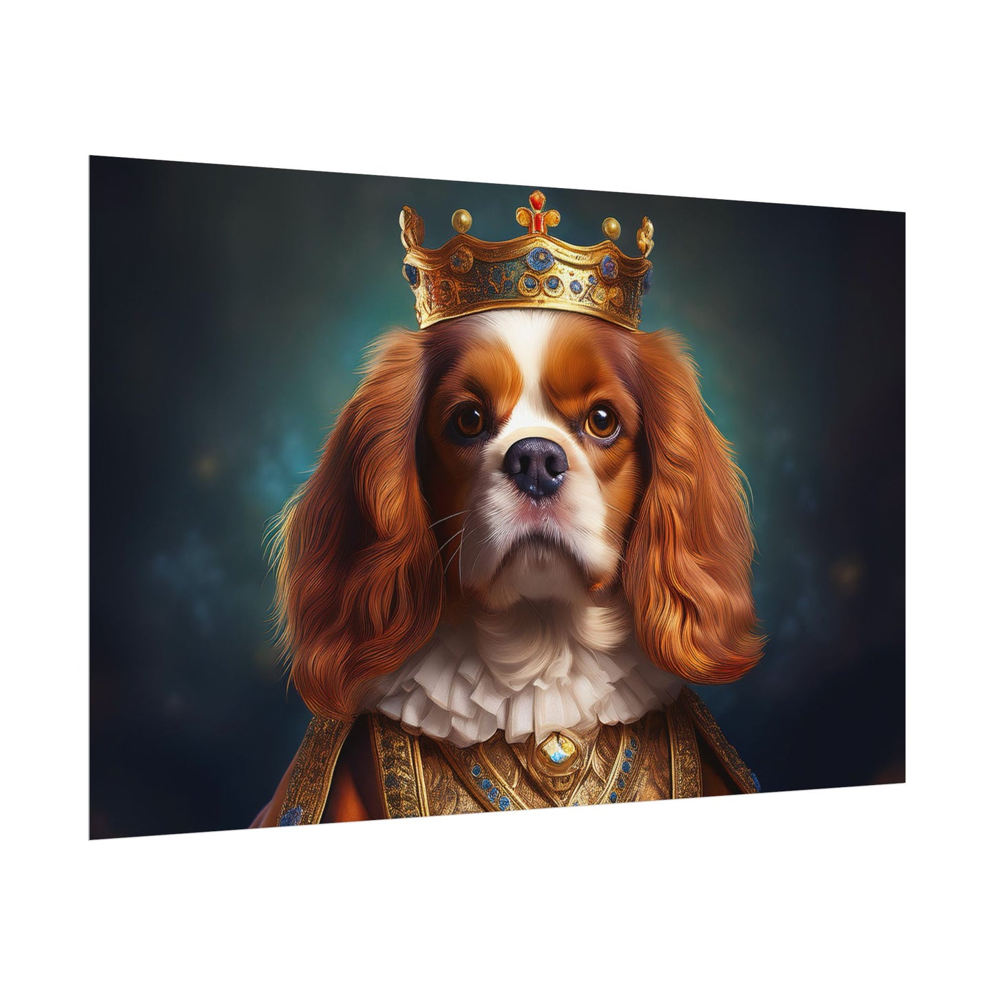 Cavalier King Charles Spaniel Art Pet Portrait Print, Renaissance, Wall Print, Wall Art