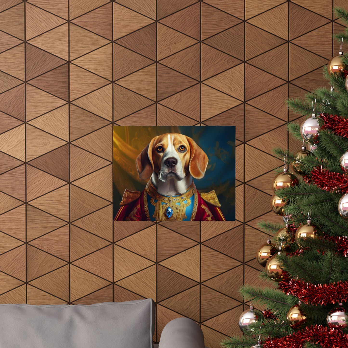 Beagle Renaissance Dog Portrait Art Print, Wall Decor Gift, Wall Prints, Wall Art