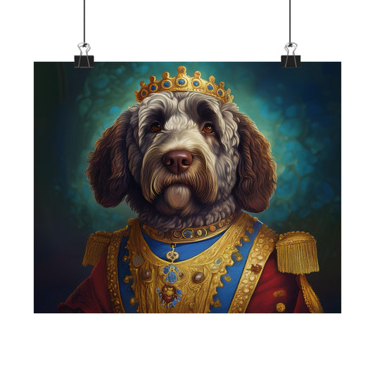 Portuguese Water Dog Renaissance Portrait Art Print, Wall Decor Gift, Animal Lover Home Decor, Dog Wall Art