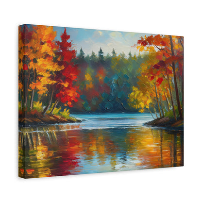 Fall Leaves on the Lake on Canvas | wall art |  wall print