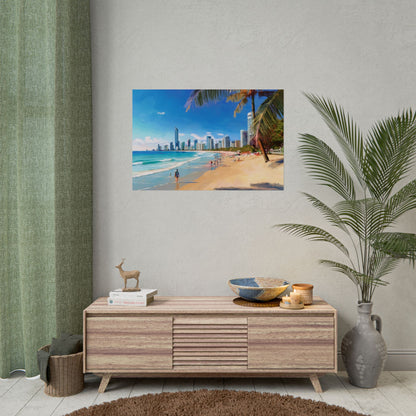 Surfers Paradise Beach Australia Coastal Print | Style 1 | Wall Art | Wall Print