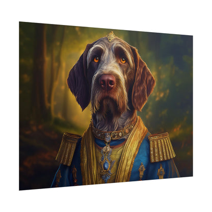 German Wirehaired Pointer Renaissance Pet Portrait Print, Pointer, Dog Lover Wall Art,  Dog Memorial Gift, wall art, wall print, dog print