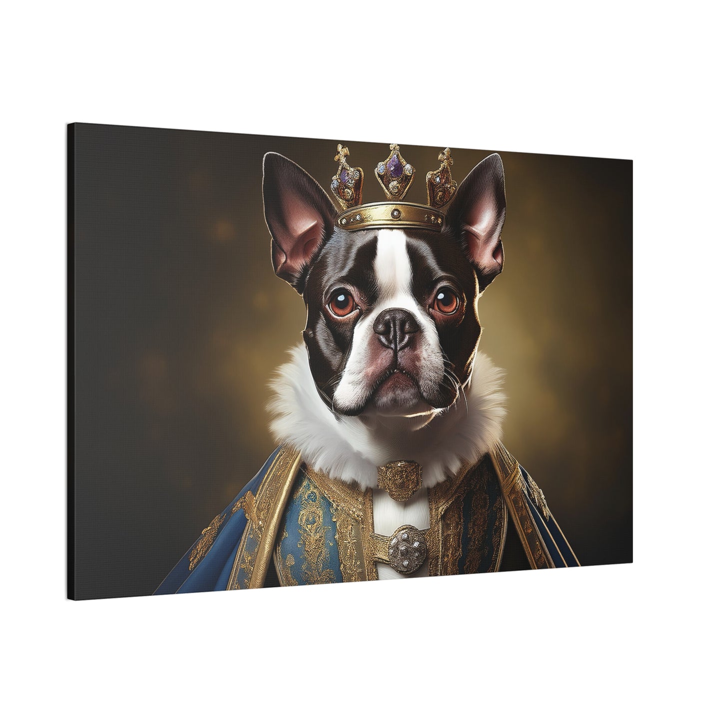 Boston Terrier Renaissance Pet Portrait on Canvas, wall print, wall art, dog portrait, dog art