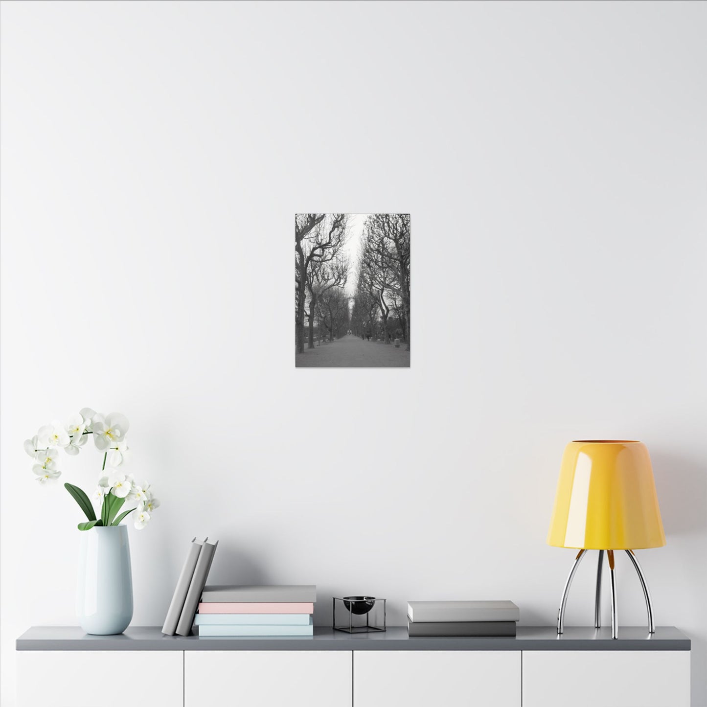 Paris Pathway Canvas Art  Print - Black and White Tree Wall Print | Wall Art | Wall Print