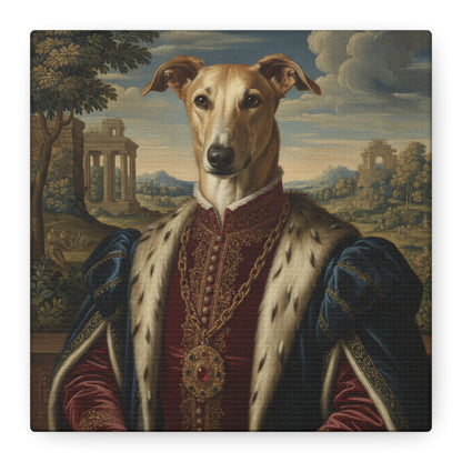 Azawakh Renaissance Portrait Canvas, Pet Lovers Decor, Animal Art Print, Dog Owner Gift, Custom Pet Artwork, Home Wall Art