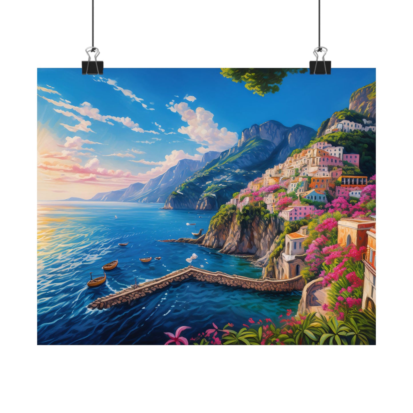 Amalfi Coast Italy Coastal Print | Style 4 | Wall Art | Wall Print
