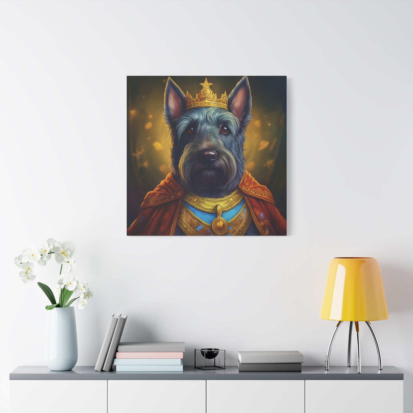 Scottish Terrier Renaissance Pet Portrait on Canvas | Wall art, wall print, dog portrait, dog art