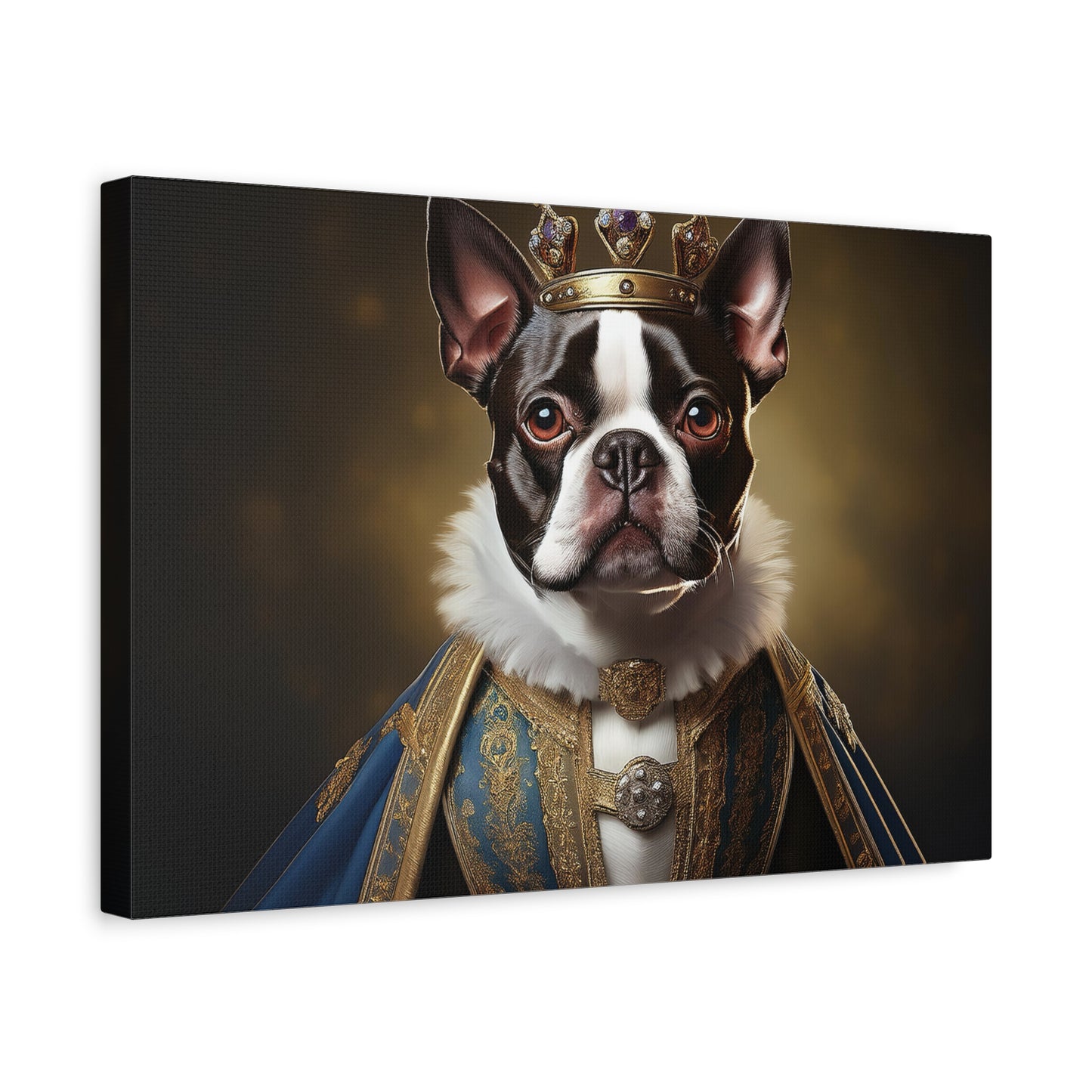 Boston Terrier Renaissance Pet Portrait on Canvas, wall print, wall art, dog portrait, dog art