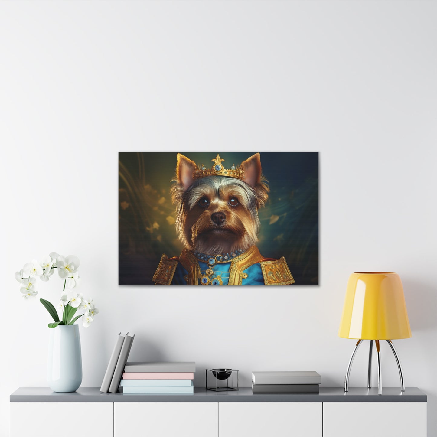 Yorkshire Terrier Renaissance Pet Portrait on Canvas | Wall Art | Wall Print | Dog Art