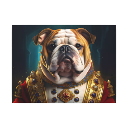 English Bulldog Pet Portrait Renaissance - Canvas, wall art, wall print, dog portrait, dog art