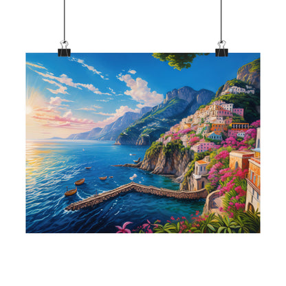 Amalfi Coast Italy Coastal Print | Style 4 | Wall Art | Wall Print