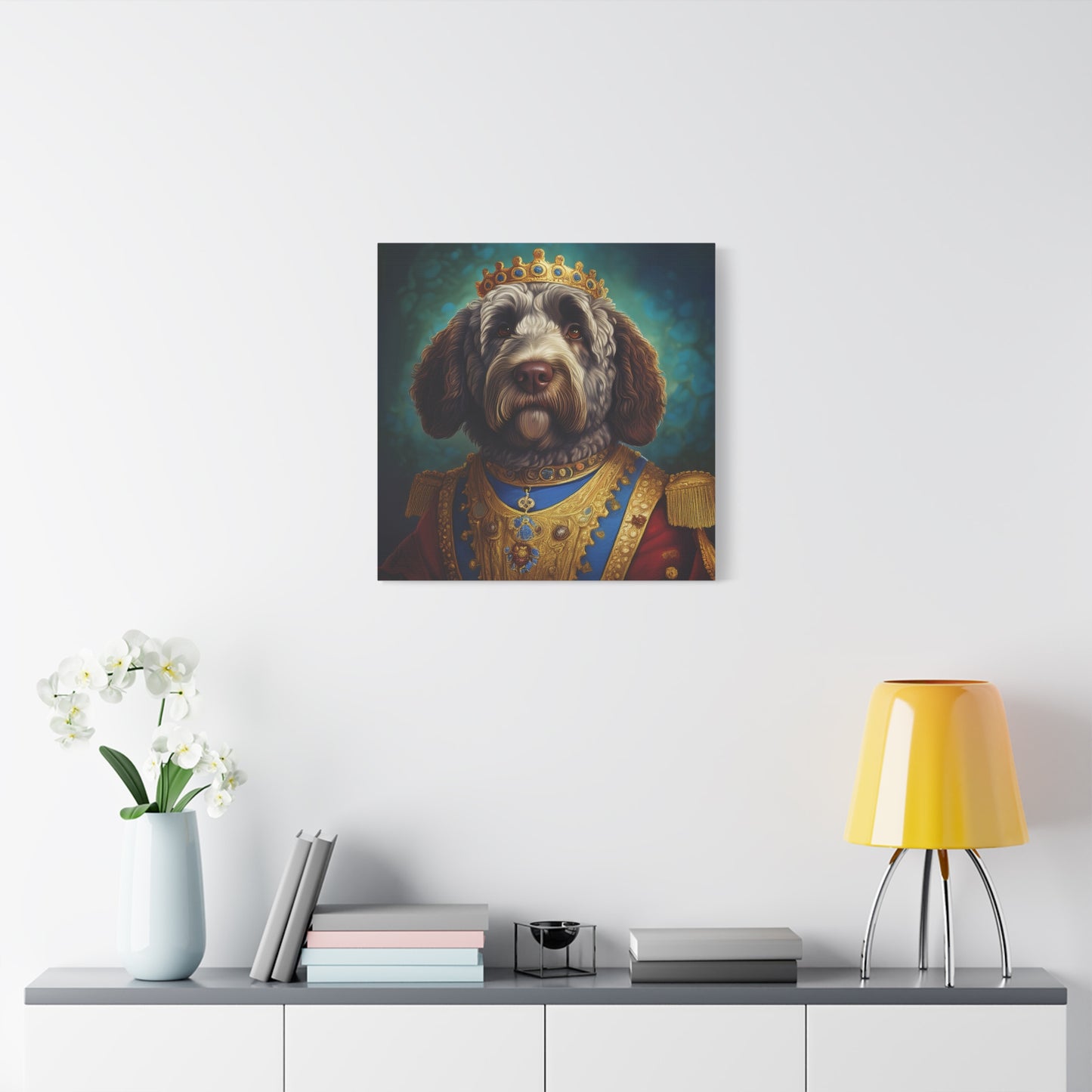 Portuguese Water Dog Renaissance Pet Portrait on Canvas | wall art | wall print